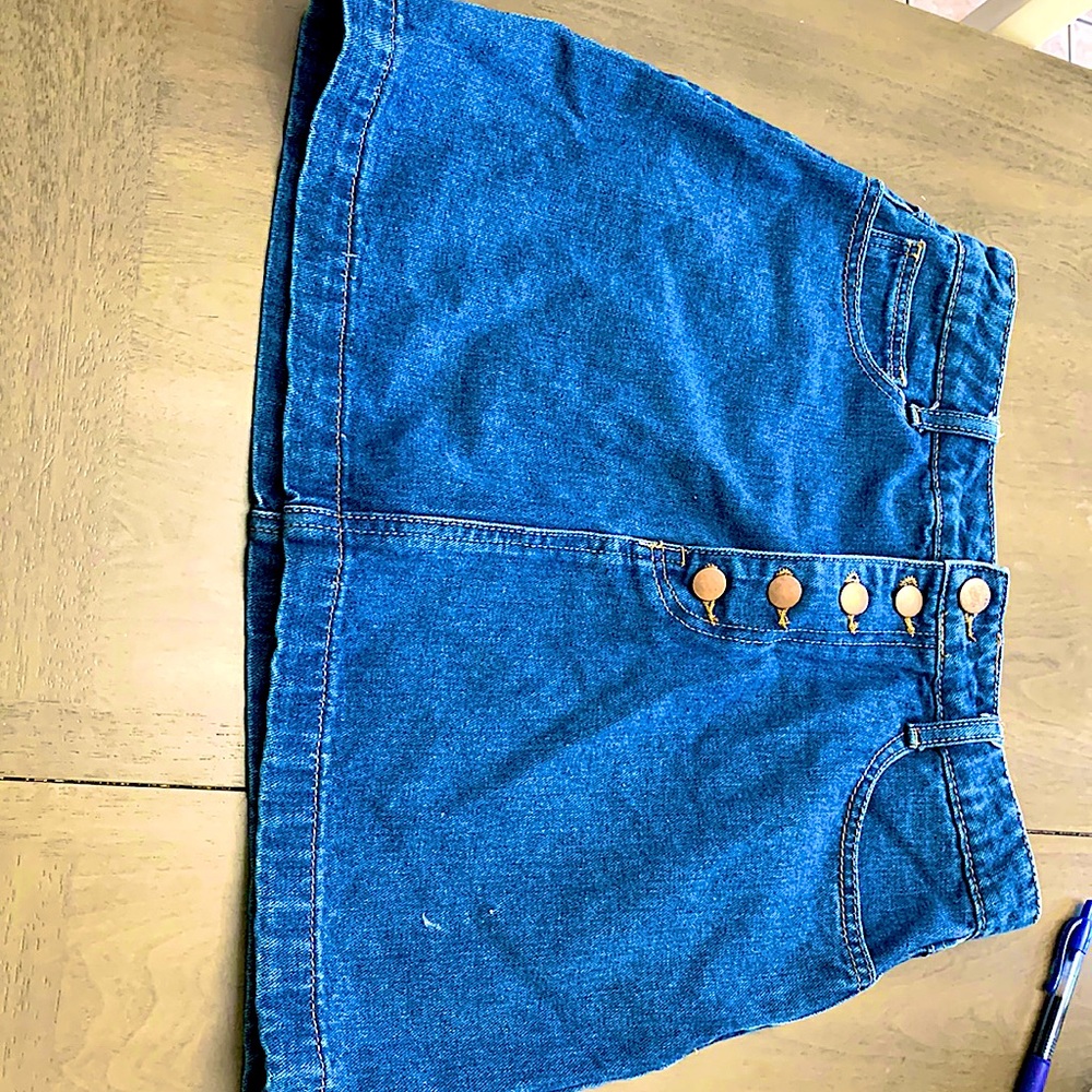 Jean Skirt with Rainbow Pockets